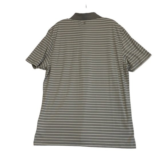 Izod Golf Gray & White Stripe Polo Size Large - Picture 2 of 4
